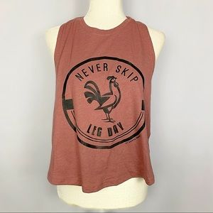 LFT Clothing Co. Leg Day Boxy Crop Tank Top NEW